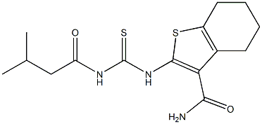 2-({[(3-methylbutanoyl)amino]carbothioyl}amino)-4,5,6,7-tetrahydro-1-benzothiophene-3-carboxamide Struktur