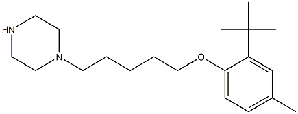 2-tert-butyl-4-methylphenyl 5-(1-piperazinyl)pentyl ether 结构式