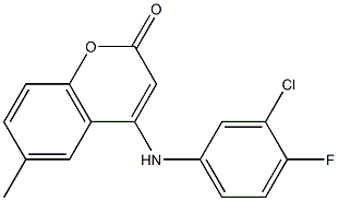 4-(3-chloro-4-fluoroanilino)-6-methyl-2H-chromen-2-one Struktur