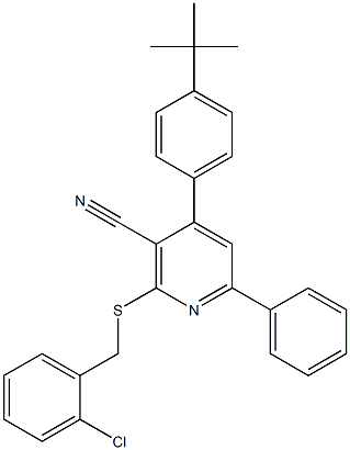 4-(4-tert-butylphenyl)-2-[(2-chlorobenzyl)sulfanyl]-6-phenylnicotinonitrile