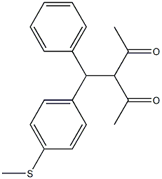3-[[4-(methylsulfanyl)phenyl](phenyl)methyl]-2,4-pentanedione Struktur