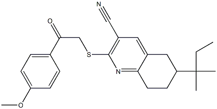 2-{[2-(4-methoxyphenyl)-2-oxoethyl]sulfanyl}-6-tert-pentyl-5,6,7,8-tetrahydro-3-quinolinecarbonitrile