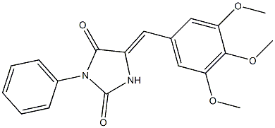 3-phenyl-5-(3,4,5-trimethoxybenzylidene)imidazolidine-2,4-dione Struktur