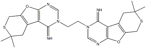 3-[2-(4-imino-6,6-dimethyl-5,8-dihydro-4H-thiopyrano[4',3':4,5]furo[2,3-d]pyrimidin-3(6H)-yl)ethyl]-6,6-dimethyl-3,5,6,8-tetrahydro-4H-thiopyrano[4',3':4,5]furo[2,3-d]pyrimidin-4-imine Structure