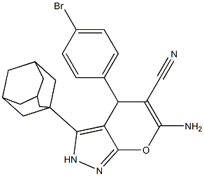 3-(1-adamantyl)-6-amino-4-(4-bromophenyl)-2,4-dihydropyrano[2,3-c]pyrazole-5-carbonitrile