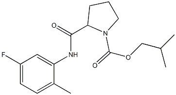 isobutyl 2-[(5-fluoro-2-methylanilino)carbonyl]-1-pyrrolidinecarboxylate Struktur