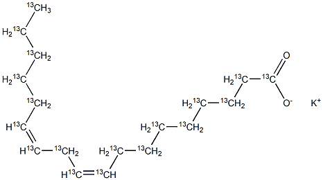 亚油酸-13C18 钾盐, , 结构式