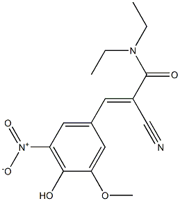 (2E)-2-Cyano-3-(3-methoxy-4-hydroxy-5-nitrophenyl)-N,N-diethyl-2-propenamide Structure