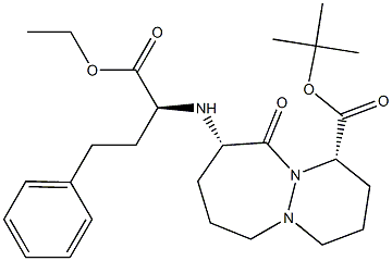 1,1-Dimethylethyl (1S,9S)-9-[[(S)-1-Ethoxycarbonyl-3-phenyl propyl]amino]-10-oxo-octahydro-6H-pyridazino[1,2-a][1,2]diazepine-1-carboxylate. Struktur