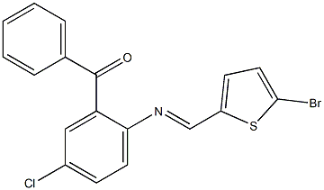 (2-{[(E)-(5-bromo-2-thienyl)methylidene]amino}-5-chlorophenyl)(phenyl)methanone Structure