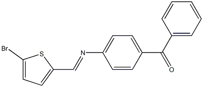 (4-{[(E)-(5-bromo-2-thienyl)methylidene]amino}phenyl)(phenyl)methanone Struktur