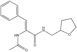 (Z)-2-(acetylamino)-3-phenyl-N-(tetrahydro-2-furanylmethyl)-2-propenamide Structure