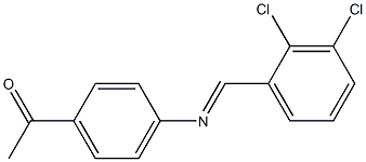 1-(4-{[(E)-(2,3-dichlorophenyl)methylidene]amino}phenyl)-1-ethanone Struktur