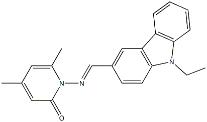 1-{[(E)-(9-ethyl-9H-carbazol-3-yl)methylidene]amino}-4,6-dimethyl-2(1H)-pyridinone,,结构式