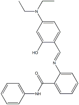 2-({(E)-[4-(diethylamino)-2-hydroxyphenyl]methylidene}amino)-N-phenylbenzamide Struktur