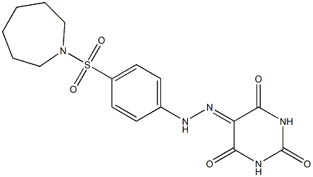 2,4,5,6(1H,3H)-pyrimidinetetrone 5-{N-[4-(1-azepanylsulfonyl)phenyl]hydrazone} Structure