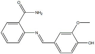 2-{[(E)-(4-hydroxy-3-methoxyphenyl)methylidene]amino}benzamide Struktur