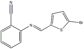 2-{[(E)-(5-bromo-2-thienyl)methylidene]amino}benzonitrile Struktur