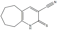 2-thioxo-2,5,6,7,8,9-hexahydro-1H-cyclohepta[b]pyridine-3-carbonitrile Struktur