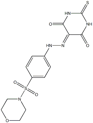 2-thioxodihydro-4,5,6(1H)-pyrimidinetrione 5-{N-[4-(4-morpholinylsulfonyl)phenyl]hydrazone},,结构式