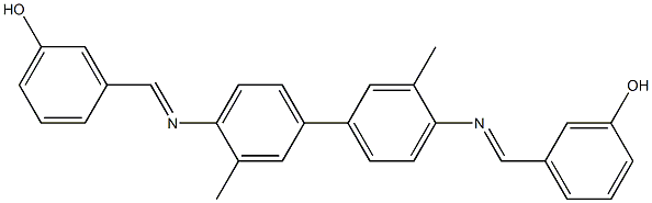 3-{[(4'-{[(E)-(3-hydroxyphenyl)methylidene]amino}-3,3'-dimethyl[1,1'-biphenyl]-4-yl)imino]methyl}phenol Struktur