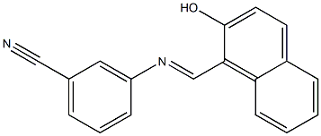 3-{[(E)-(2-hydroxy-1-naphthyl)methylidene]amino}benzonitrile Struktur