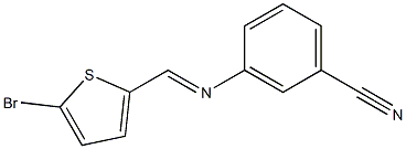 3-{[(E)-(5-bromo-2-thienyl)methylidene]amino}benzonitrile Structure