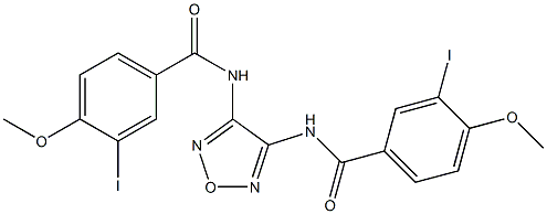 3-iodo-N-{4-[(3-iodo-4-methoxybenzoyl)amino]-1,2,5-oxadiazol-3-yl}-4-methoxybenzamide,,结构式