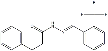 3-phenyl-N'-{(E)-[2-(trifluoromethyl)phenyl]methylidene}propanohydrazide Struktur