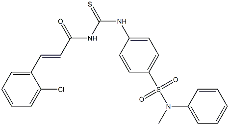 4-[({[(E)-3-(2-chlorophenyl)-2-propenoyl]amino}carbothioyl)amino]-N-methyl-N-phenylbenzenesulfonamide Struktur