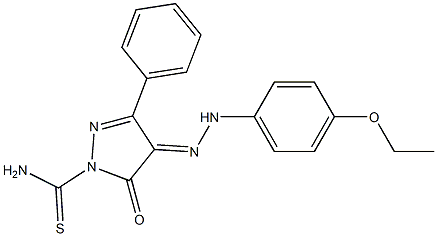 4-[(E)-2-(4-ethoxyphenyl)hydrazono]-5-oxo-3-phenyl-4,5-dihydro-1H-pyrazole-1-carbothioamide
