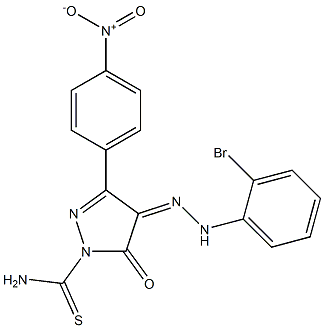 4-[(Z)-2-(2-bromophenyl)hydrazono]-3-(4-nitrophenyl)-5-oxo-1H-pyrazole-1(5H)-carbothioamide