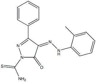 4-[(Z)-2-(2-methylphenyl)hydrazono]-5-oxo-3-phenyl-1H-pyrazole-1(5H)-carbothioamide
