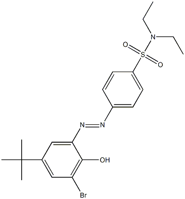 4-{(E)-2-[3-bromo-5-(tert-butyl)-2-hydroxyphenyl]diazenyl}-N,N-diethylbenzenesulfonamide Struktur