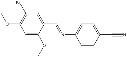 4-{[(E)-(5-bromo-2,4-dimethoxyphenyl)methylidene]amino}benzonitrile Struktur