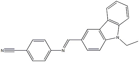 4-{[(E)-(9-ethyl-9H-carbazol-3-yl)methylidene]amino}benzonitrile Struktur