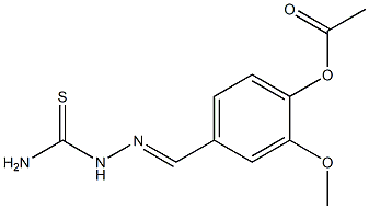 4-{[(E)-2-(aminocarbothioyl)hydrazono]methyl}-2-methoxyphenyl acetate Struktur