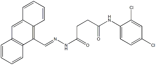 4-{2-[(E)-9-anthrylmethylidene]hydrazino}-N-(2,4-dichlorophenyl)-4-oxobutanamide Struktur