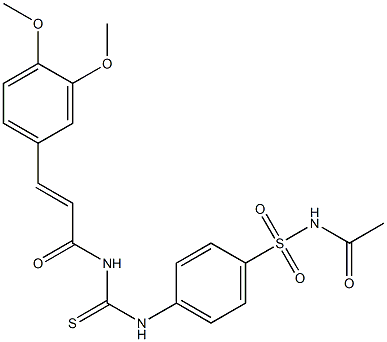 N-acetyl-4-[({[(E)-3-(3,4-dimethoxyphenyl)-2-propenoyl]amino}carbothioyl)amino]benzenesulfonamide