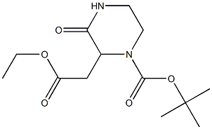 tert-butyl 2-(2-ethoxy-2-oxoethyl)-3-oxo-1-piperazinecarboxylate Structure