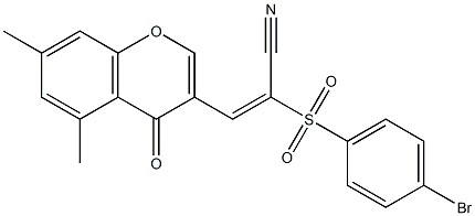 (E)-2-[(4-bromophenyl)sulfonyl]-3-(5,7-dimethyl-4-oxo-4H-chromen-3-yl)-2-propenenitrile