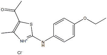 5-acetyl-2-(4-ethoxyanilino)-4-methyl-1,3-thiazol-3-ium chloride Structure