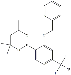 2-[2-Benzyloxy-4-(trifluoromethyl)phenyl]-4,4,6-trimethyl-1,3,2-dioxaborinane Structure