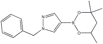 1-Benzyl-4-(4,4,6-trimethyl-1,3,2-dioxaborinan-2-yl)-1H-pyrazole Struktur