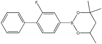 2-(2-Fluorobiphenyl-4-yl)-4,4,6-trimethyl-1,3,2-dioxaborinane 化学構造式