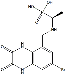[(1S)-1-[[(7-Bromo-1,2,3,4-tetrahydro-2,3-dioxo-5-quinoxalinyl)methyl]amino]ethyl]phosphonic acid Struktur