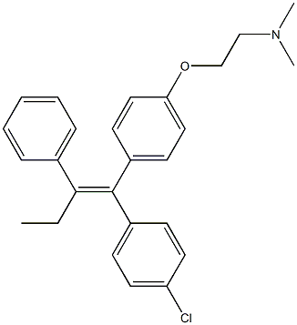 (E)-1-[4-(2-(Dimethylamino)ethoxy)phenyl]-1-(4-chlorophenyl)-2-phenyl-1-butene Struktur