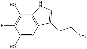 6-フルオロ-5,7-ジヒドロキシ-1H-インドール-3-エタンアミン 化学構造式