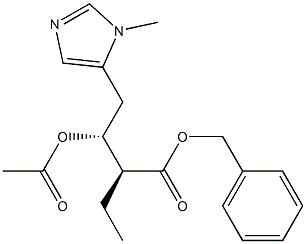 (2S,3R)-2-Ethyl-4-[(1-methyl-1H-imidazol)-5-yl]-3-acetoxybutanoic acid benzyl ester 结构式