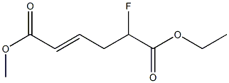(E)-2-フルオロ-4-ヘキセン二酸1-エチル6-メチル 化学構造式